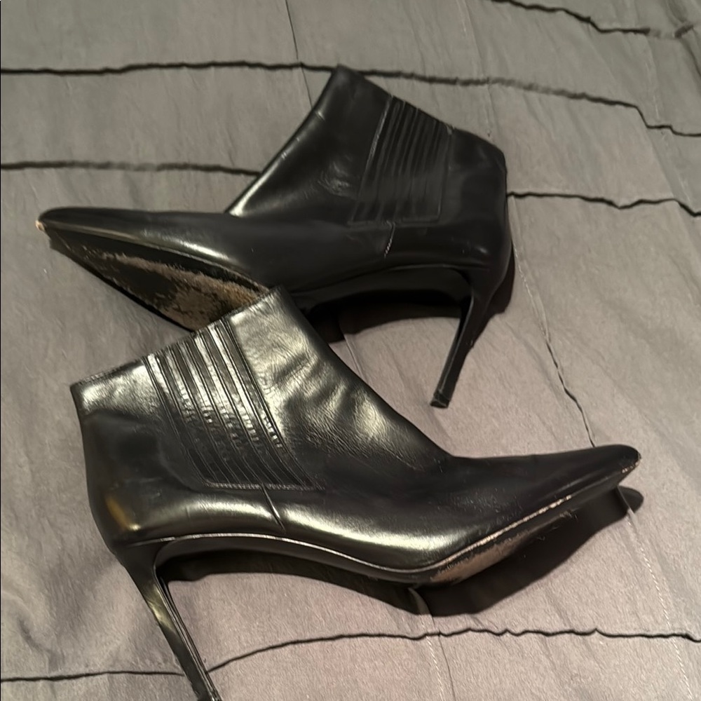 Celine Black Heeled Boots Sleek Pointed Toe